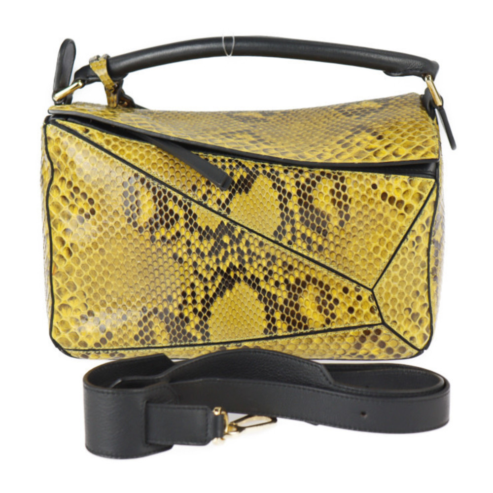 Loewe Yellow Bag Bag Python Leather Shoulder Smal… - image 2